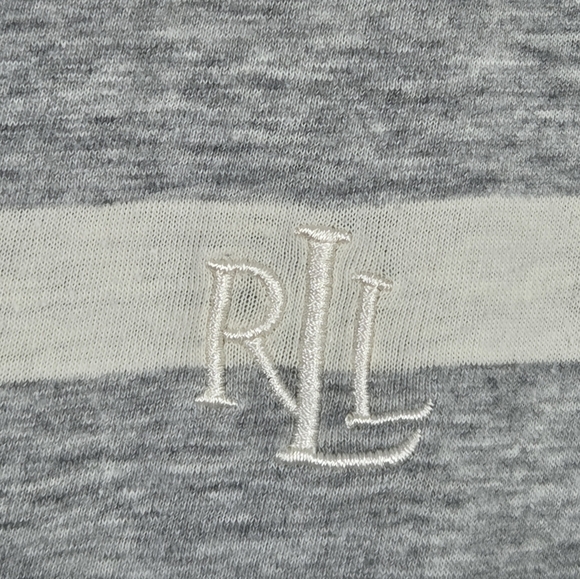 Lauren Ralph Lauren Long Sleeve Striped Cotton Nightgown  XL Grey White Jersey - Picture 6 of 10